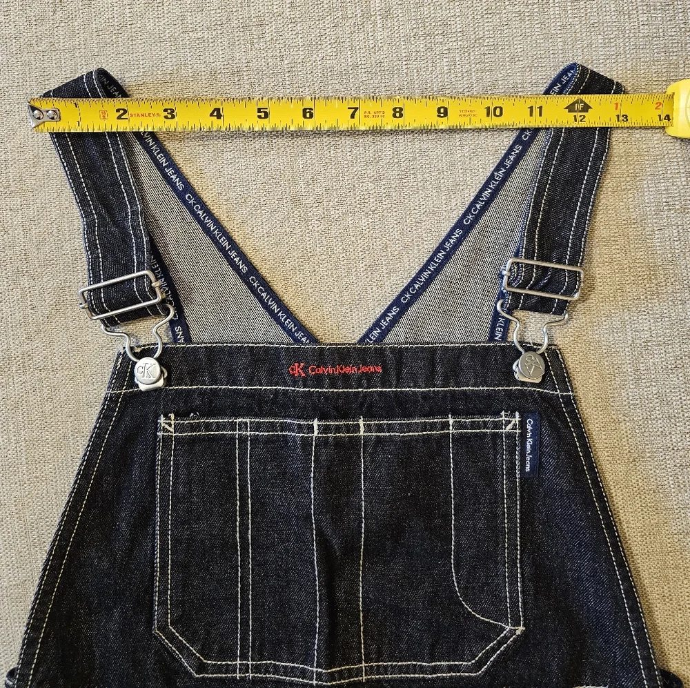 VTG 90s Calvin Klein Denim Overall Dress - Picture 13 of 16